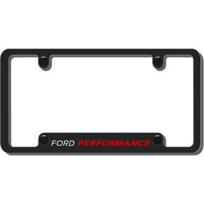 Ford Performance License Plate Frame Holder Black Metal 4 Hole Notched for Ford