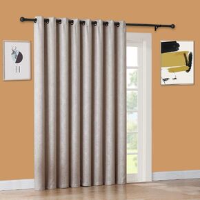 Warm Home Designs 1 Extra-Large, Extra-Long 102 x 96 Inch Panel of Textured Ivory Patio Door Curtains. Insulated Blackout Sliding Door or Room Divider Drape with Embossed Pattern. EV Ivory Patio 96