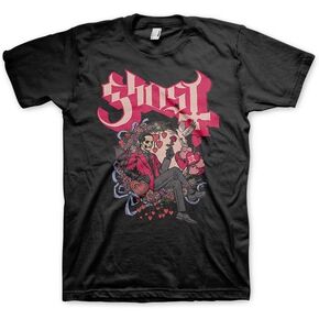Ghost Band Merch Valentine's Lounge Mens Black Short Sleeve T Shirt Vintage Style Graphic Tees
