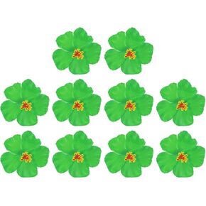 PATIKIL Hawaiian Hibiscus Flowers, 10 Pack Artificial Flowers Hair Clip DIY Foam Hibiscus Flower for Tabletop Decoration Party Favors Supplies, Orange