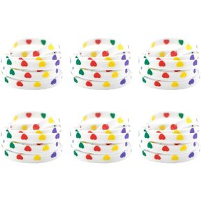 6 Pairs Colorful Heart Shoelaces Flat Printed Shoestrings Replacement Cute Shoe Laces Designer Fun Shoestring for Sneakers Running Shoes Boot