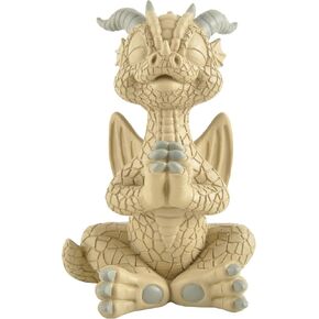 JFSM INC. Black Happy Dragon Praying Meditating Zen Yoga Figurine Fantasy Decor Collectible