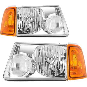 ECCPP Headlight Assembly for Ford For Ranger 2001-2011 Driver and Passenger Side Headlamps