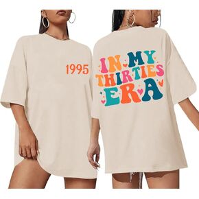 30th Birthday Gifts Shirts for Her Oversized in My Thirties Era Graphic Tees for Women Vintage Tshirts Cotton Top
