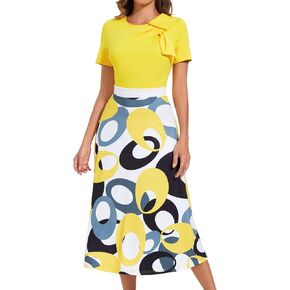 PaladMom Women's Spring Summer Casual House Short Sleeve Flowy Modest A Line Ruffle Tiered Swing Maxi Dress