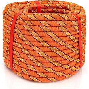 Professional Arborist Rope, 48-Strand 1/2in x 100ft, High Tensile Strength for Climbing & Outdoor Activities, Orange
