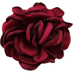 Huralona 10pcs Satin Ribbon Flowers for Crafts Bow Wedding Dec Vintage Fabric Flower Artificial Roses for Headpiece Appliques Ornament (Black)