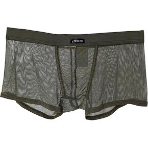 Men's Sexy Breathable Underwear Boxer Shorts Soft Fishnet Transparent Trunks