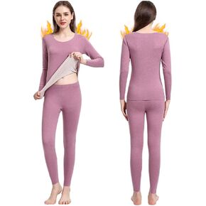 Long Johns Thermal Underwear for Women Fleece Lined Base Layer Pajama Set Cold Weather