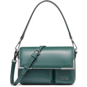 Calvin Klein Mica Organizational Flap Crossbody, Deep Forest Puffy, One Size