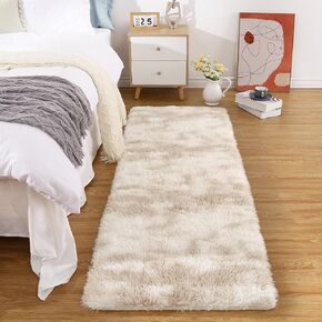 Fluffy Rugs for Bedroom 5x8 Feet Tie-Dyed Soft Shag Rug Cozy Plush Furry Area Rugs Plush Throw Rug for Living Room Decorative Shaggy Accent Rug Home Floor Carpet, Black/Grey