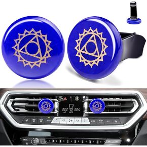 2pcs Car Decor Natural Stone Car Air Vent Clip Charm, Car Decoration of Woman, Print Natural Crystal Car Vent Ornament, Air Conditioning Vent Clips (White Crystal-3)