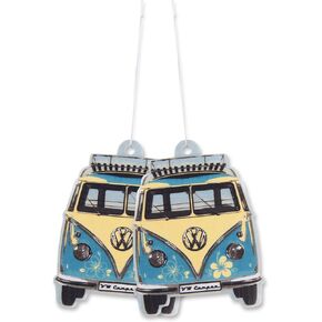 معطر هواء مجموعة فولكس فاجن من بريسا، معطر للغرفة، مزيل الروائح الكريهة للسيارات T1 Bus Campervan Motif (بينا كولادا/فيروزي/مجموعة من 2)