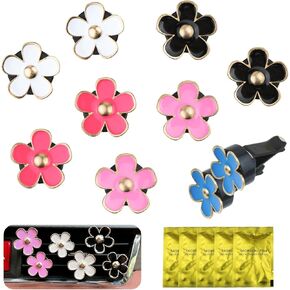 10 Pcs Daisy Flower Air Vent Clip Air Conditioning Outlet Clip Air Freshener Car Accessories for Women Interior Cute Set