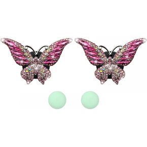 2PCS Butterfly Air Vent Clips, Mini Metal Car Air Fresheners Clips Cute Rhinestone Car Interior Decorations for Car Air Vent Dashboard