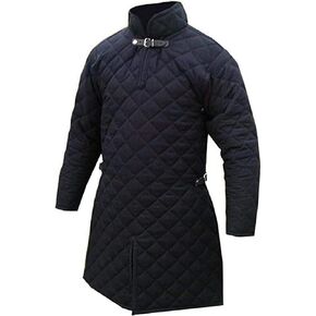 Medieval Celtic Viking Padded Armour Black Color Gambeson with Full Sleeves
