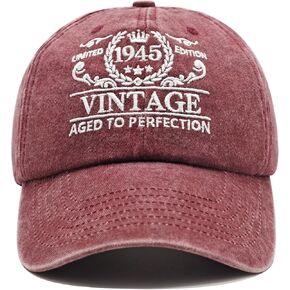 80th Birthday Gifts for Men Women, 80th Birthday Decorations, Adjustable Washed Cotton Embroidered Baseball Caps
