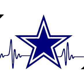 Heartbeat Blue Star Cow boyz decal 4 x 6 inches Approximately Tall car, truck, bumper,sports team, windows,suv, sportsbike