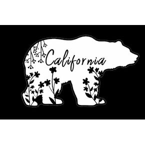 MAKTEM California Bear State Auto Sticker Silhouette with Word California, Cali Love, Grizzly Bear Vinyl Window, 1PC (Black)