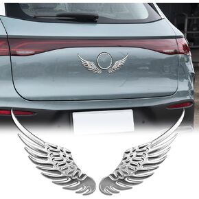 1Pair 3D Angel Wings Emblem, Auto Car Badge Decals, Car Exterior Emblems Badge for Fender Bumper Decoration, Universal Car Accessories for Jeep Dodge Chevy Nissan Ford Honda Toyota