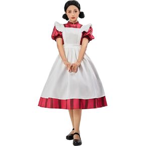 miccostumes Women's Costume Maid Style Cute Striped Dress and Apron Set