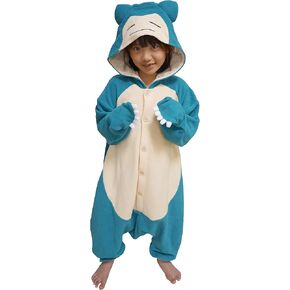SAZAC Kigurumi - Pokemon - Snorlax - Onesie Jumpsuit Halloween Costume - Kids Size (5-9 Year Old) Blue
