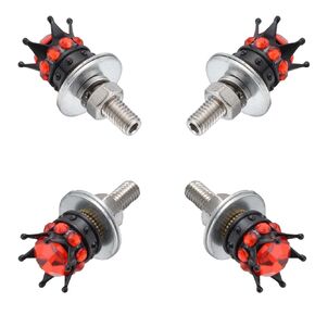 Lunsom License Plate Screws Fastener Bling Mounting License Plate Bolts License Plate Screws Kits Compatible with Car Motorcycle,4 PCS (Red)