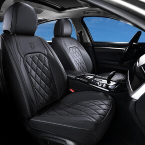 Coverado Front Seat Covers, Luxury Faux Leather Seat Covers for Cars, Pink Car Seat Covers, Car Seat Protector Waterproof, Automotive Interior Accessories Universal Fit for Most Sedans, SUVs, Trucks