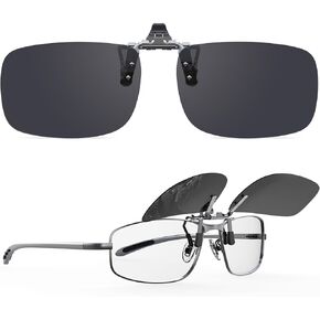Goiteia Polarized Flip up Clip on Sunglasses over Prescription Glasses for Men Women,Lightweight,Anti-Glare, UV400 Protection