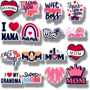16Pcs Love Mom Shoe Charms, Shoe Decoration Party Gifts For Boys Girls Kids, Women.