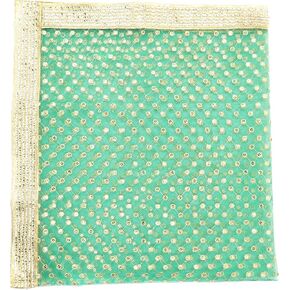 Decorative Mat Aasan Chunari Backdrop Artificial Silk Pooja Cloth Chunni Indian Traditional Festival New Year Decoration MATA Ki Chunri for Statue Chowki Aasan Mat(Size:-36 Inche x 36 Inche)(Red)