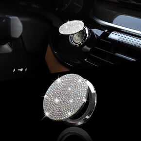 TOMALL Bling Car Engine Start Button Cover Diamond Interior Crystal Push Start Button Ring Sticker Sparkly Accessories Bling Circle Ignition Button Rhinestone Decoration Universal for Car (Pink)
