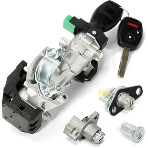 06350-SAA-G30 Ignition Switch Lock Cylinder Assembly with 2 Remote Keys 46 Electronic Chips Compatible with Honda Civic 2006 2007 2008 2009 2010 2011 Replacement# 35100-SDA-A71