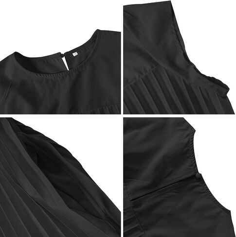 Women's Summer Pleated Maxi Dress 2024 Casual Cap Sleeve Loose Fit Flowy Long Dresses with Pockets in Saudi Arabia