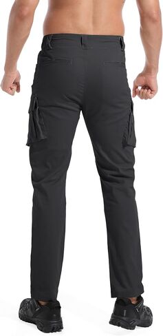 Men's Cargo Hiking Pants Lightweight Stretch Outdoor Cotton Casual Work Travel Camping Pants 9 Pockets in Saudi Arabia