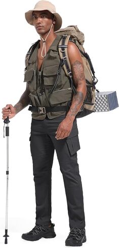 Men's Cargo Hiking Pants Lightweight Stretch Outdoor Cotton Casual Work Travel Camping Pants 9 Pockets in Saudi Arabia