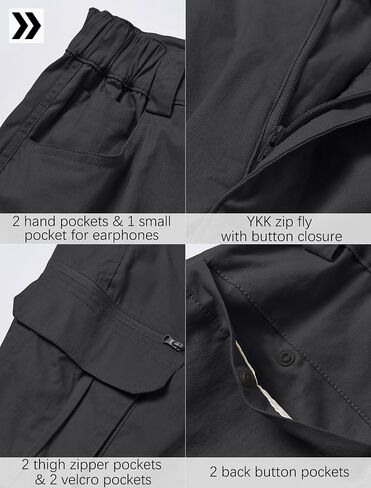 Men's Cargo Hiking Pants Lightweight Stretch Outdoor Cotton Casual Work Travel Camping Pants 9 Pockets in Saudi Arabia