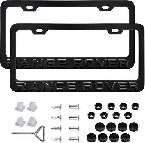 3D Premium Aluminum License Plate Frame for Rang Rover, Including Installation Screws, Suitable for All Vehicle Models (Black) in Saudi Arabia