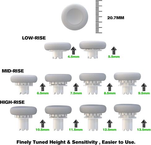 EXknight Controller Freaks for DualSense Edge, Height Adjustable Sticks for PS5 Pro Controller, 1 Low Rise(2 Heights), 1 Mid Rise(4 Heights), 1 High Rise(4 Heights) in Saudi Arabia