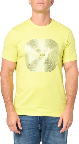 Armani Exchange Men's Slim Fit Stretch Cotton Music Record Graphic Logo Tee in Saudi Arabia