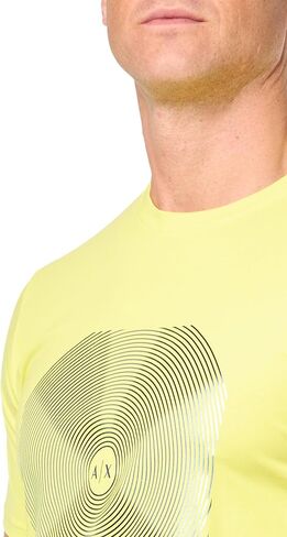 Armani Exchange Men's Slim Fit Stretch Cotton Music Record Graphic Logo Tee in Saudi Arabia