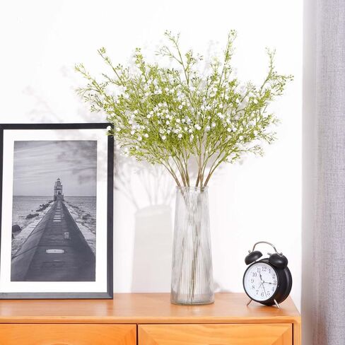 Dolicer Babys Breath Artificial Flowers, 3 Pcs Fake Baby Breath Flowers Artificial Bulk, 27.5’’ Long Stem Faux Gypsophila Flowers for Floral Arrangement Party Centerpieces Table Home Decor (White) in Saudi Arabia