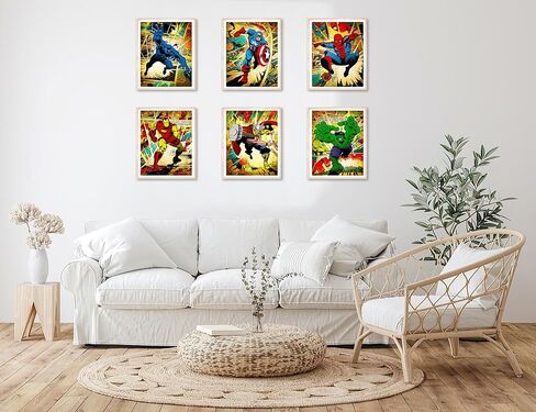 Superhero Posters Super Hero Room Decor for Boys Wall Art for Boys Bedroom Set of 6 Unframed 8x10inch in Saudi Arabia