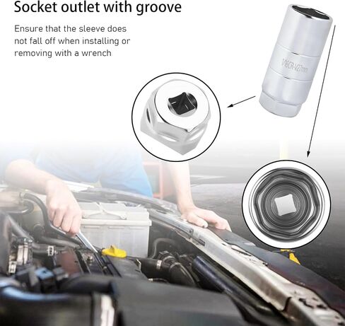 Car Oil Pressure Sensor Socket, 1 1/16 Socket Switch Fits 3/8" Drive or 1 1/8" Hex Wrench, Universal Auto Replacement Oil Pressure Switches for Removing Installing Oil Sending Unit (Silver) in Kuwait