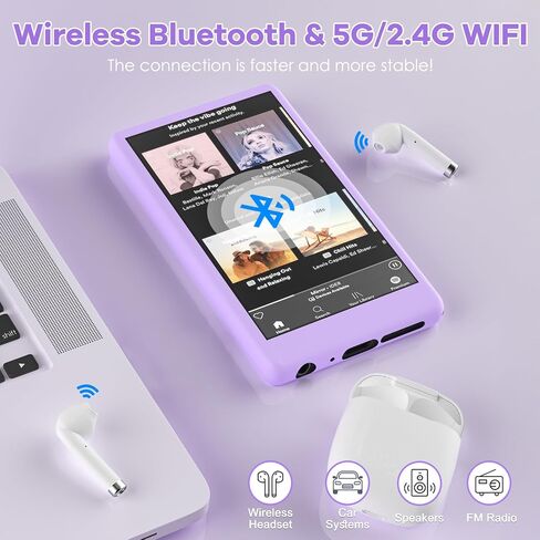 MP3 Player with Bluetooth and WiFi, 4.0" Touch Screen, Octa-core Processor, MP4 Player with Spotify, Pandora, Music, 3GB RAM 32GB ROM Up to 512 GB, Android Music Player for Parental Control, FM in Saudi Arabia