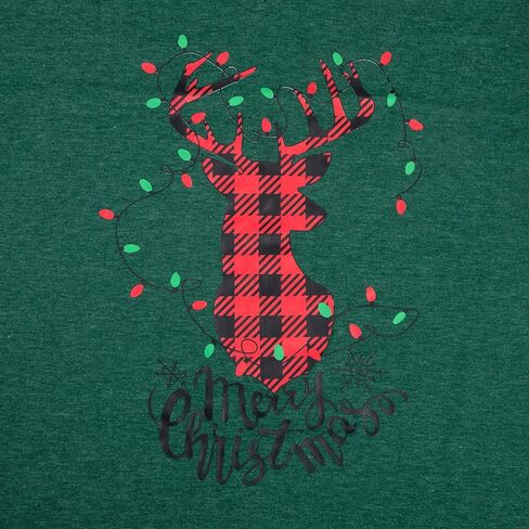 المرأة حجم كبير قمصان الرنة عيد ميلاد سعيد ليوبارد منقوشة التي شيرت عادية Vneck عطلة قصيرة الأكمام تي شيرت هدية عيد الميلاد in Kuwait