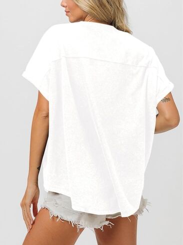 Womens Sparkle Baseball Sequin Tee Game Day Pullover T-Shirt Crewneck Oversized Short Sleeve Washed Tops in Saudi Arabia