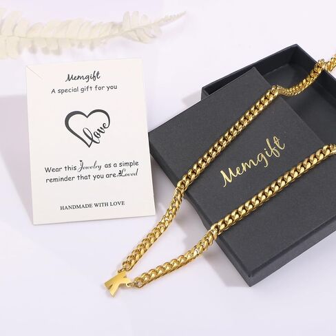 Initial Necklace for Men Letter Necklace Chain with Initial Mens Jewelry Silver Black Gold Necklace Birthday Christmas Graduation Gifts for Men Boyfriend Dad Brother Husband in Kuwait