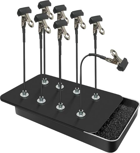 Large Clamps Metal Model Painting Stand Base Holder with 10PCS Magnetic Bendable Alligator Clip Sticks Set,Model Holder for Painting,Alligator Clip Stand for Gundam Hobby Model Parts in Saudi Arabia