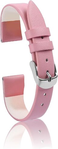 Leather Watch Strap， Watch Band Silver Buckle Elegant Leather Watch Strap for Men and Women in Kuwait